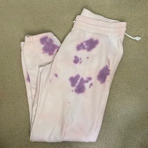 light pink and purple tie dyed sweatpants. jogger style. wild fable.
